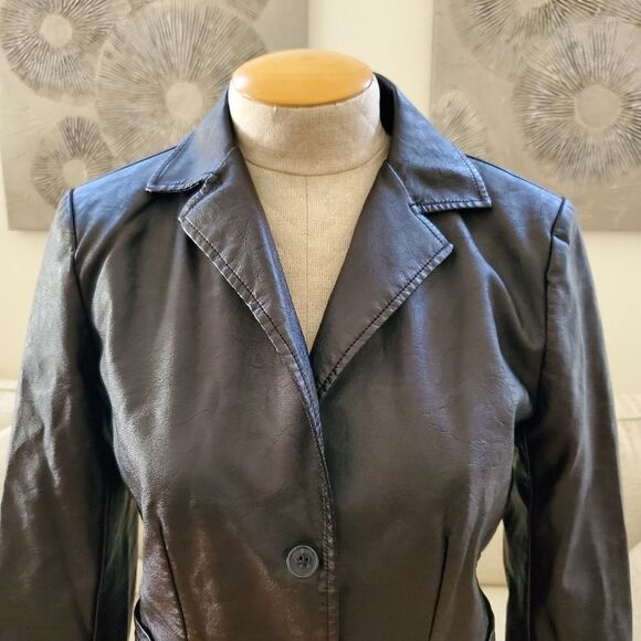 Bagatelle Garment Dyed Faux Leather Jacket sz S - Picture 5 of 15